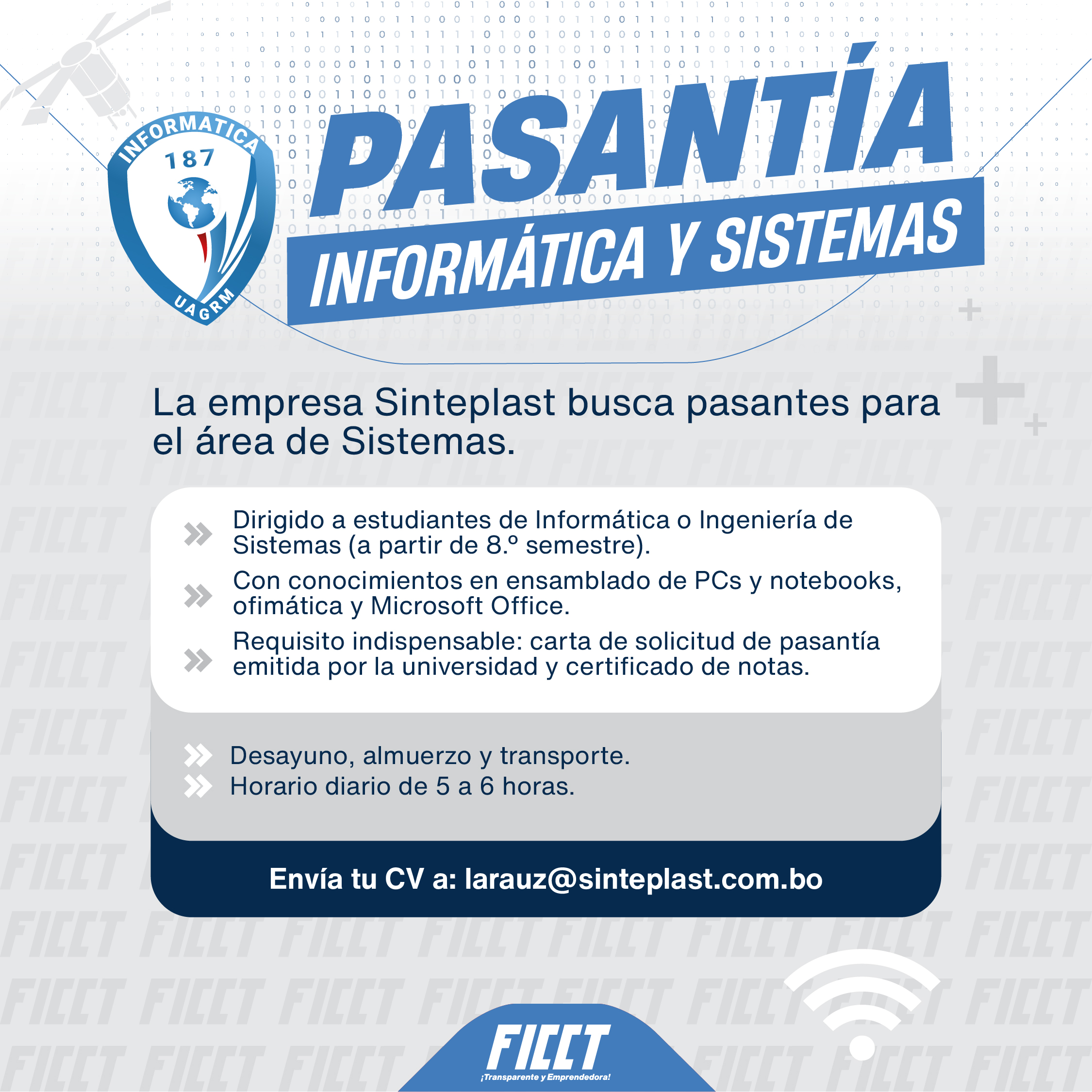 📢 Pasantía en Sistemas – Sinteplast