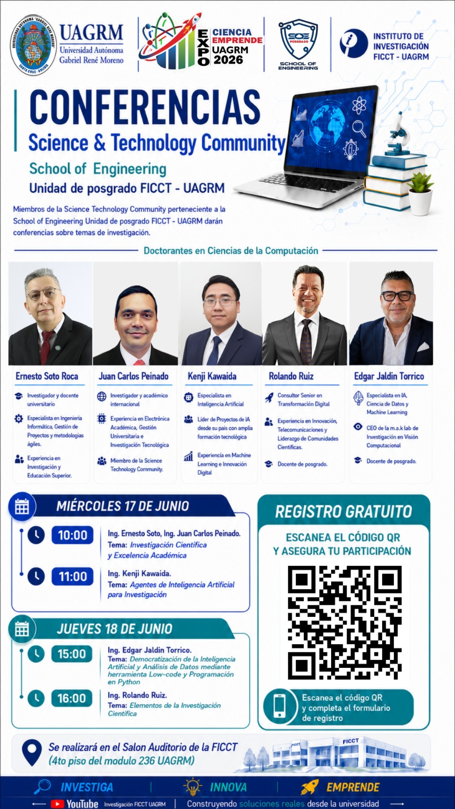 📢 INVITACIÓN A CONFERENCIAS FICCT – UAGRM