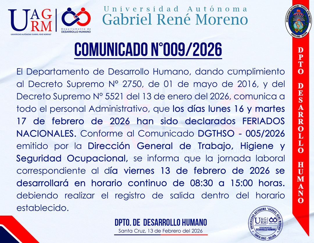COMUNICADO: Horario continuo por feriados de Carnaval