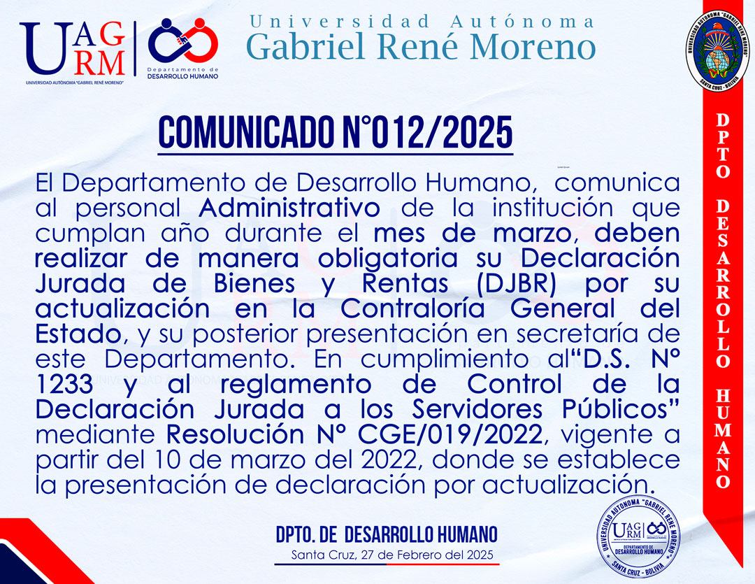 DECLARACIÓN JURADA ADMINISTRATIVOS