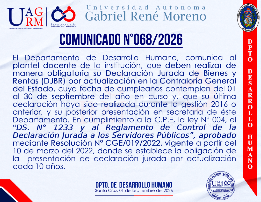 DECLARACIÓN JURADA DOCENTES SEPTIEMBRE 2026