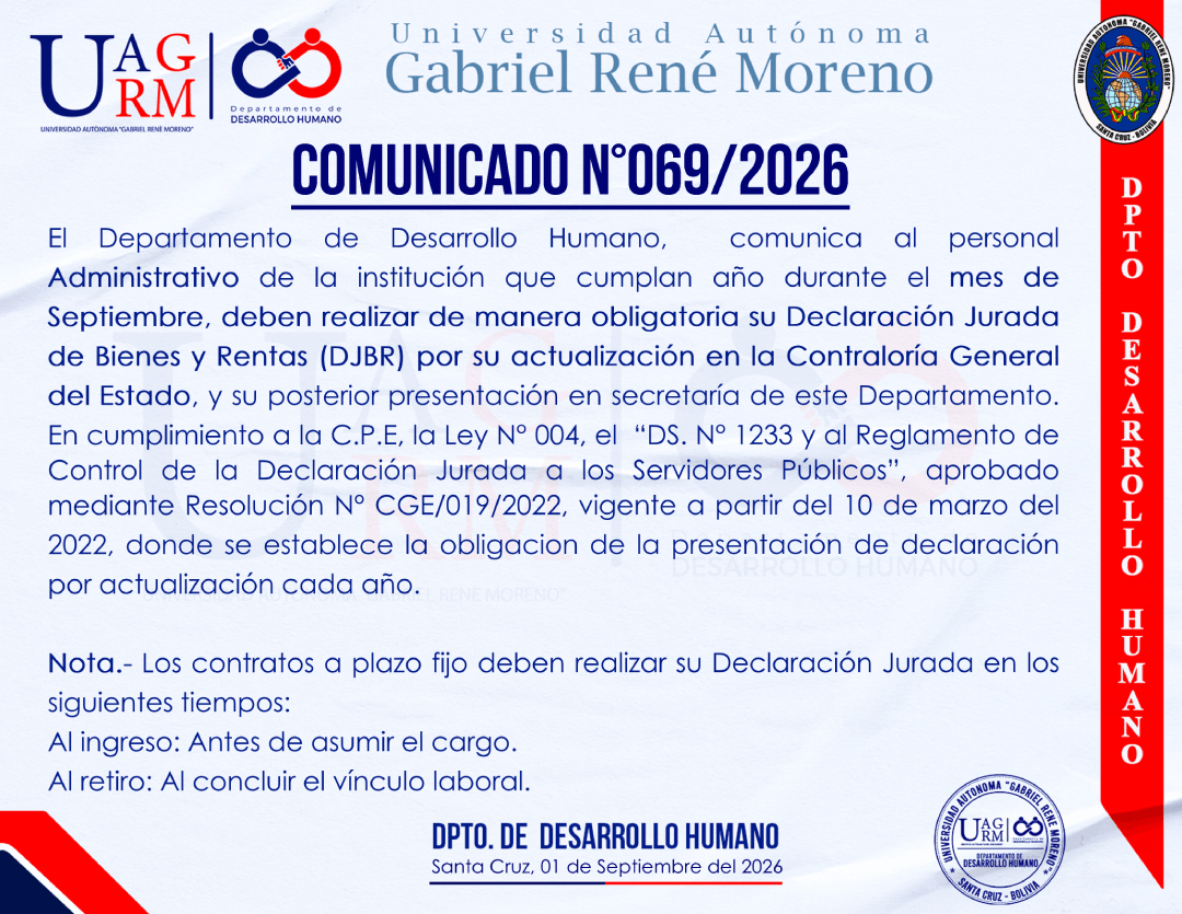 DECLARACIÓN JURADA ADMINISTRATIVOS SEPTIEMBRE 2026