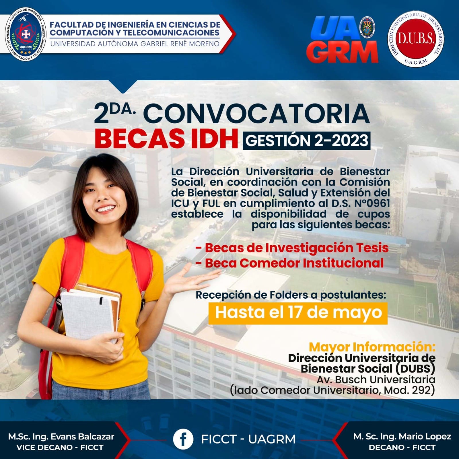 SEGUNDA CONVOCATORIA BECAS IDH, GESTIÓN 2023