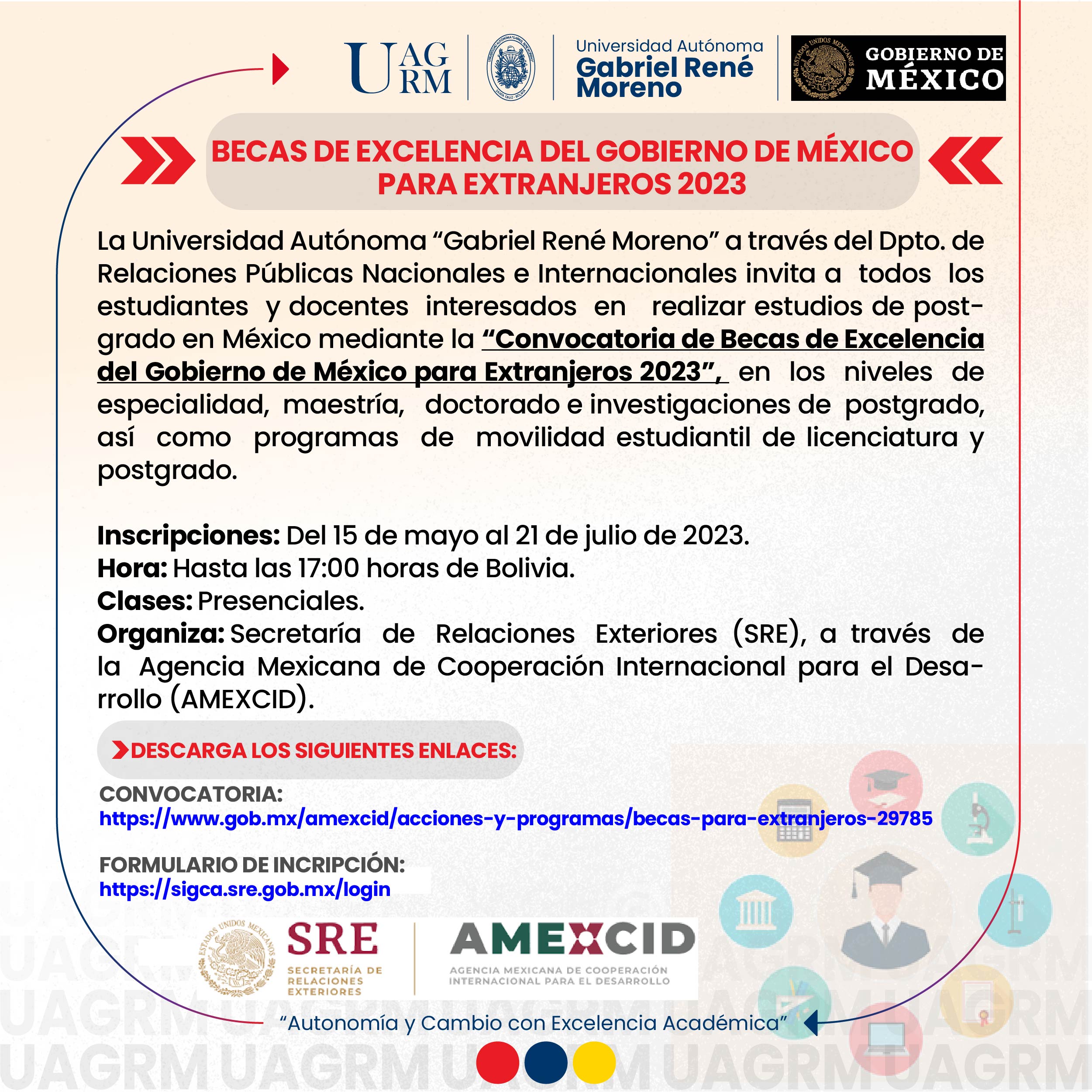 BECAS DE EXCELENCIA DEL GOBIERNO DE MÉXICO PARA EXTRANJEROS 2023