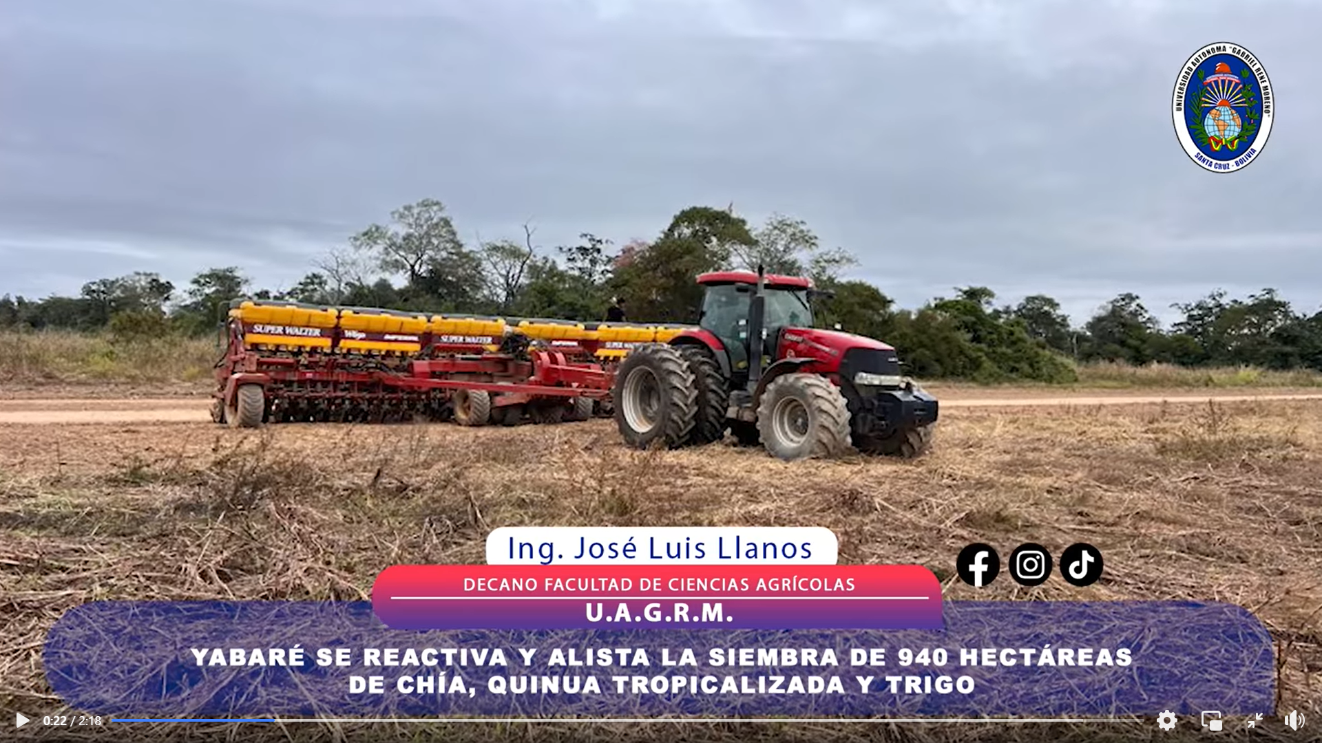 YABARÉ SE REACTIVA Y ALISTA LA SIEMBRA DE 940 HECTÁREAS, GRACIAS A LAS GESTIONES DEL ACTUAL GOBIERNO UNIVERSITARIO