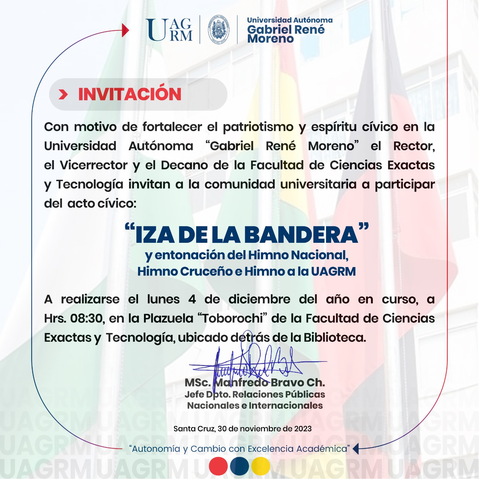 #INVITACION IZA DE LA BANDERA