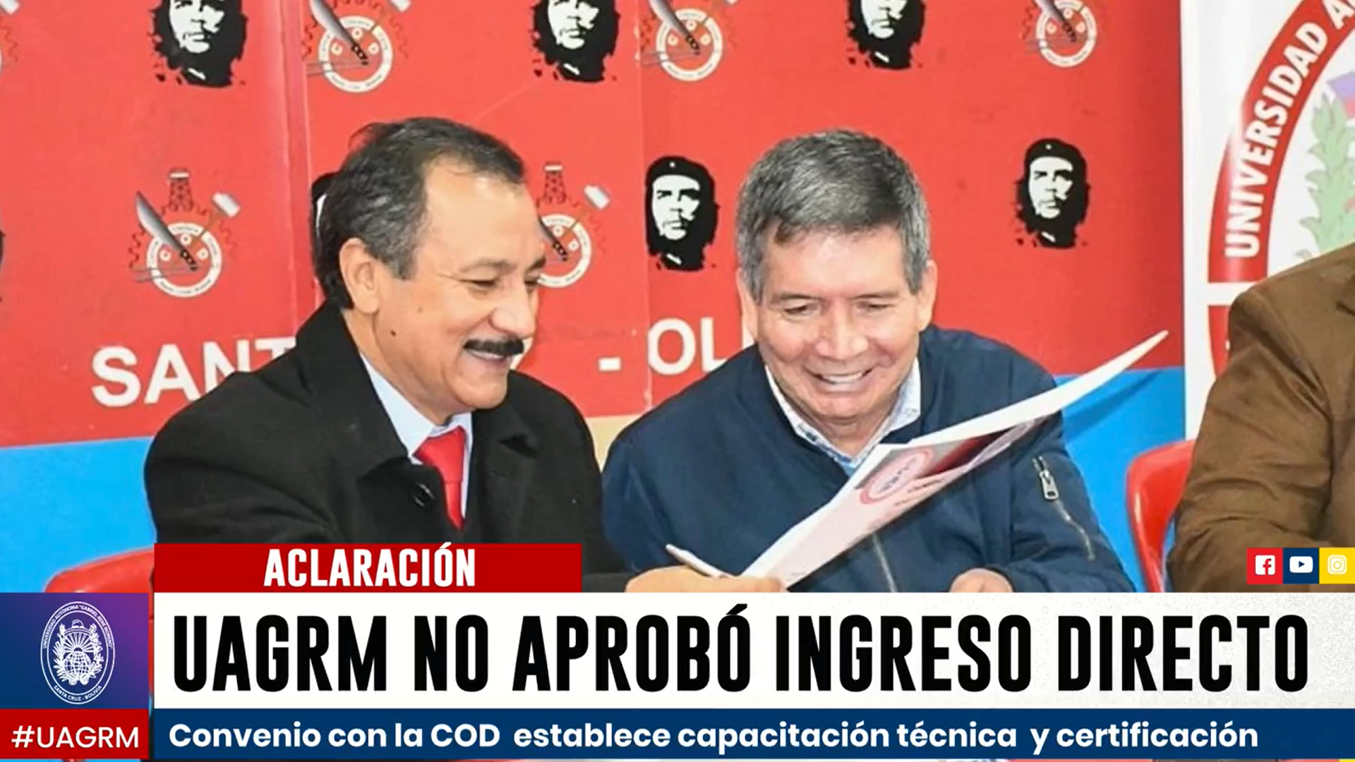 UAGRM NO ACORDÓ INGRESO DIRECTO CON LA COD