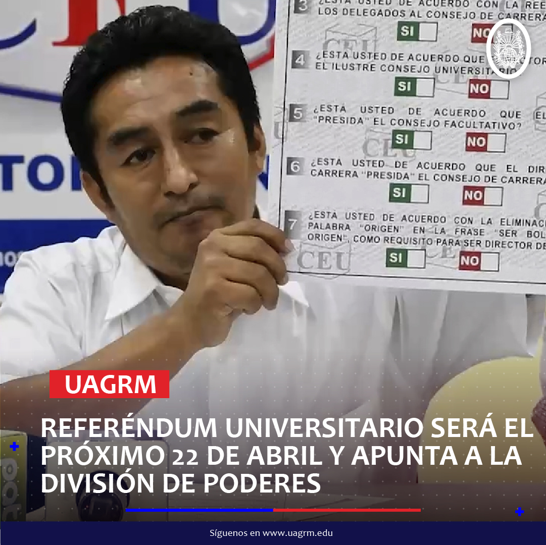 Referéndum universitario será el próximo 22 de abril y apunta a la división de poderes