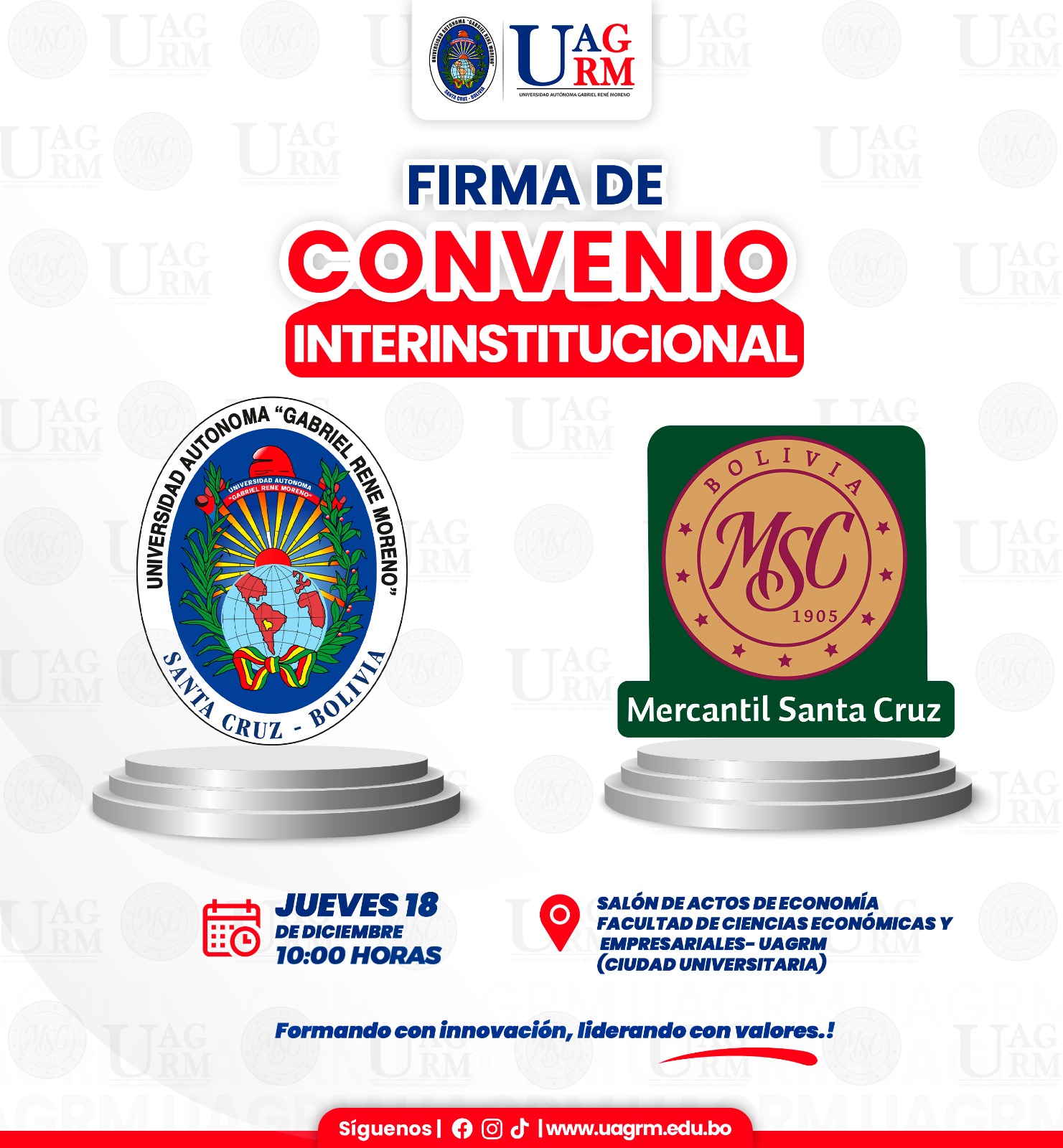 Convenio marco institucional con el Banco Mercantil Santa Cruz S.A.