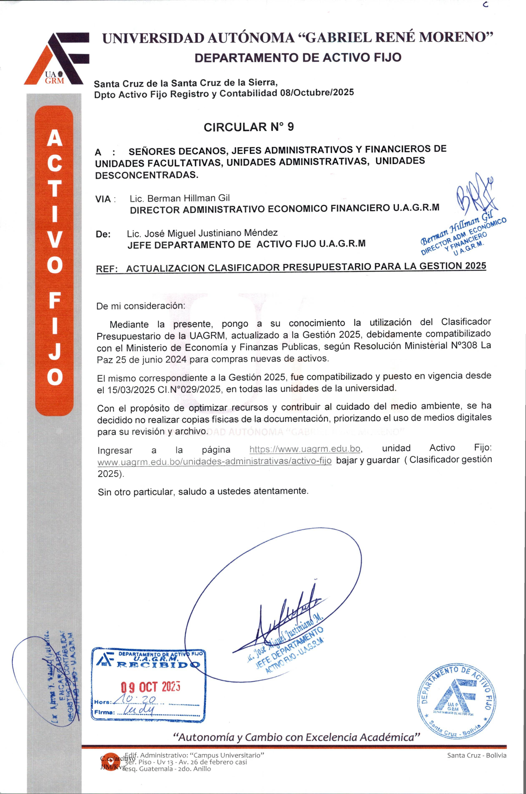 Circular N° 9/2025