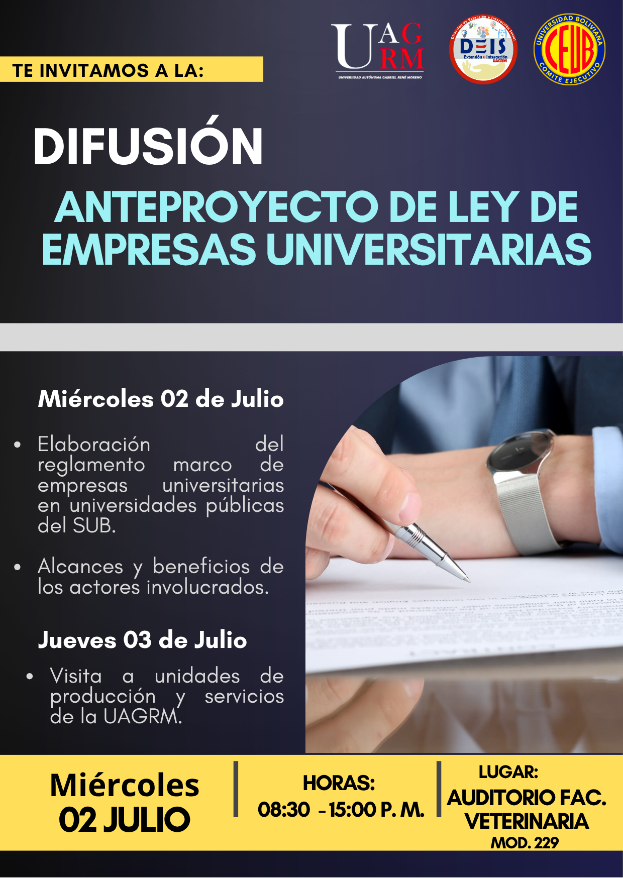 𝐏𝐑𝐄𝐒𝐄𝐍𝐓𝐀𝐂𝐈𝐎́𝐍 𝐃𝐄𝐋 𝐀𝐍𝐓𝐄𝐏𝐑𝐎𝐘𝐄𝐂𝐓𝐎 𝐃𝐄 𝐋𝐄𝐘 𝐃𝐄 𝐄𝐌𝐏𝐑𝐄𝐒𝐀𝐒 𝐔𝐍𝐈𝐕𝐄𝐑𝐒𝐈𝐓𝐀𝐑𝐈𝐀𝐒