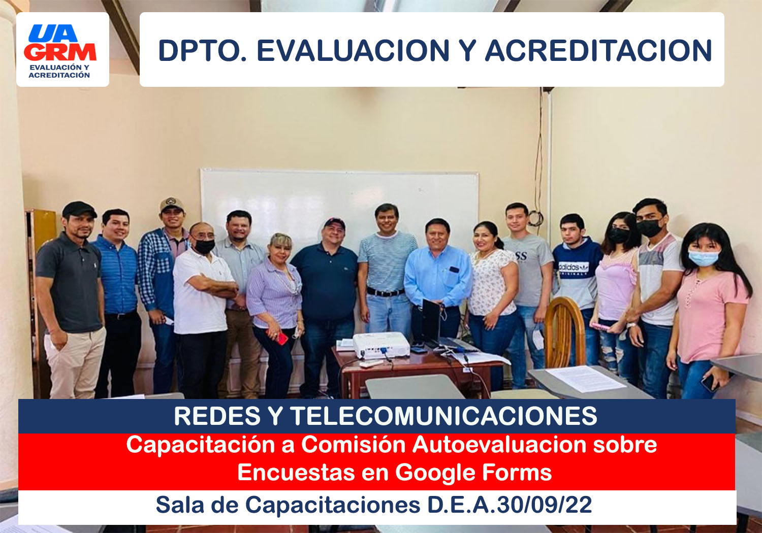 Capacitación a Comisión de Carrera de Ing. en Redes y Telecomunicaciones sobre Realización de Encuestas en Google Forms