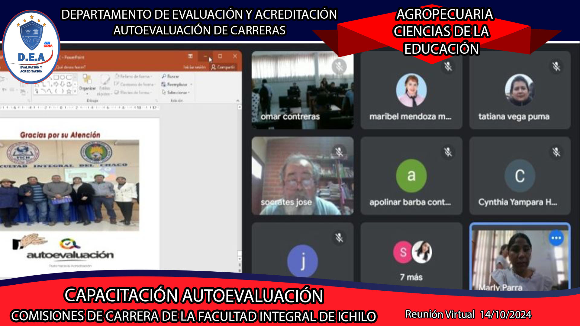 Capacitación a las Comisiones de Autoevaluación de Carrera de Agropecuaria y Ciencias de la Educación (F.I.CH.)