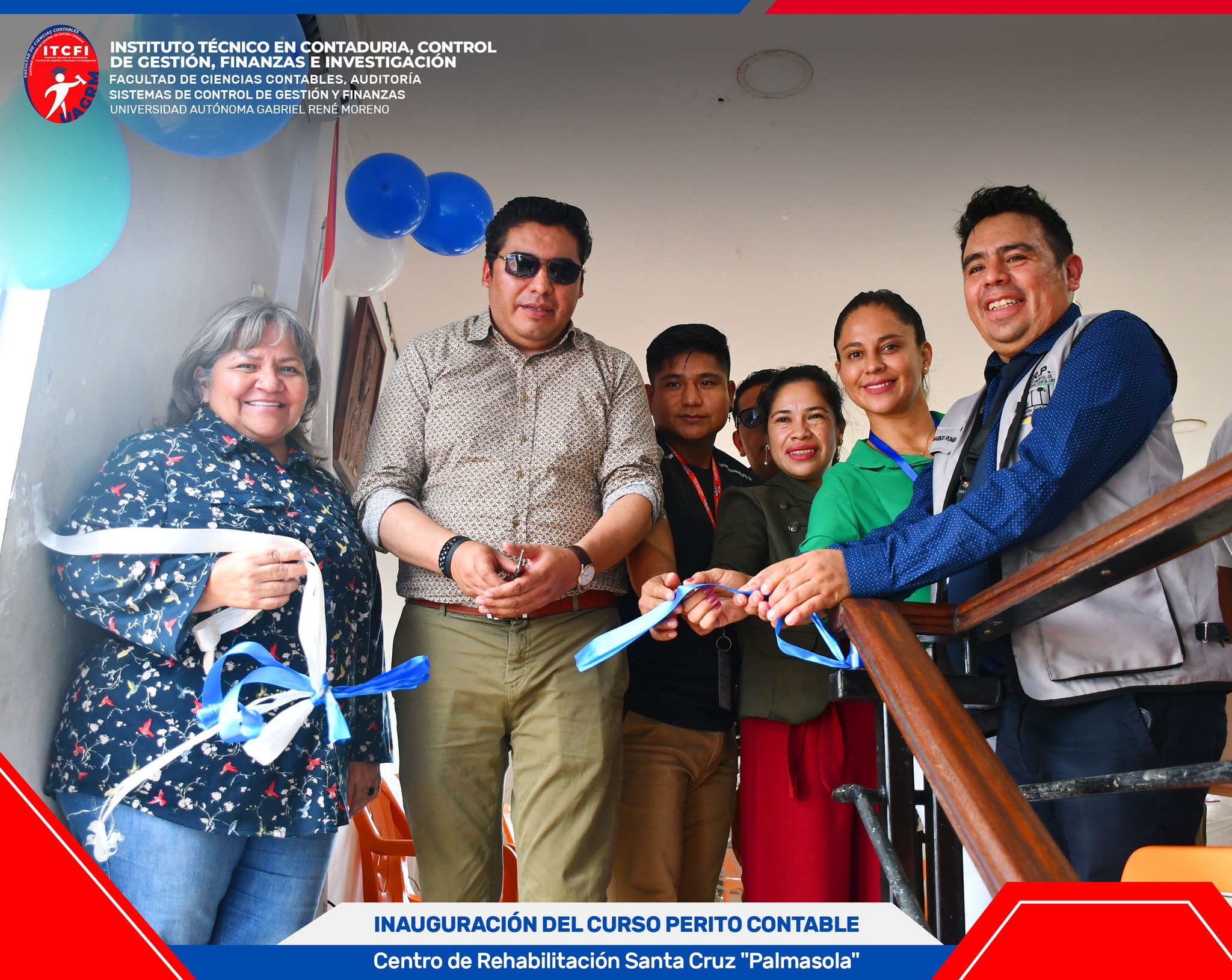 FIRMA DE CONVENIO ENTRE EL INSTITUTO TECNICO EN CONTADURIA DE LA FACULTAD DE CIENCIAS CONTABLES Y EL CENTRO DE REABILITACION PALMASOLA El Instituto Técnico en Contaduría de la Facultad de Ciencias Contables en coordinación del Centro de Rehabilitación Palmasola, dio inicio a los cursos de capacitación en Perito Contable con una beca del 50% a todos los alumnos. Además, se contó con la presencia de la máxima autoridad nacional de la Dirección de Régimen Penitenciario Dr. Mauricio Romero Catacora y la Máxima Autoridad Departamental Lic. Juan Carlos Limpias Esprella. Este convenio tiene como objetivo ayudar los presos de palmasola para que puedan capacitarse con una Carrera Técnica como apoyo en su diario vivir.