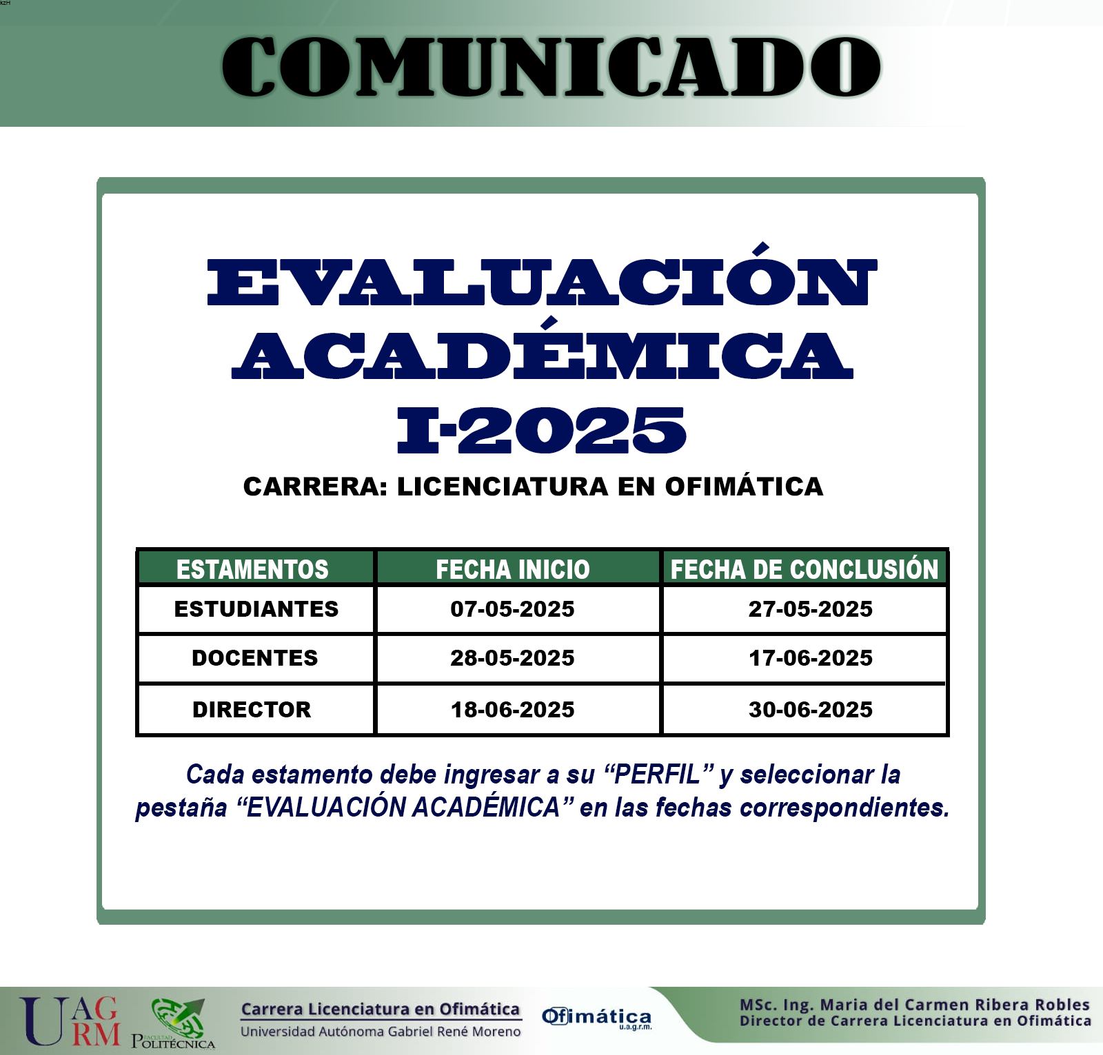 EVALUACIÓN ACADÉMICA