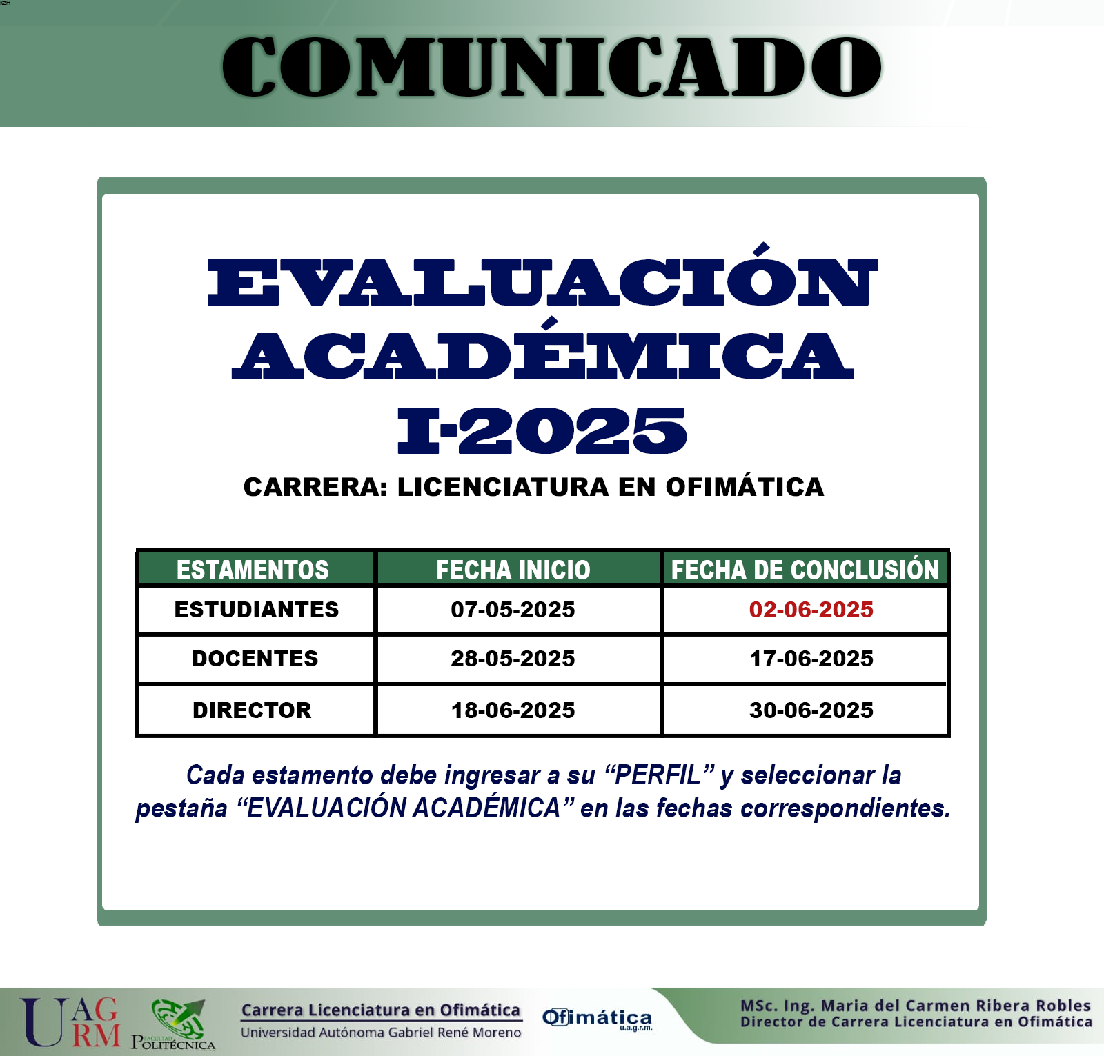 EVALUACIÓN ACADÉMICA (ACTUALIZACIÓN)