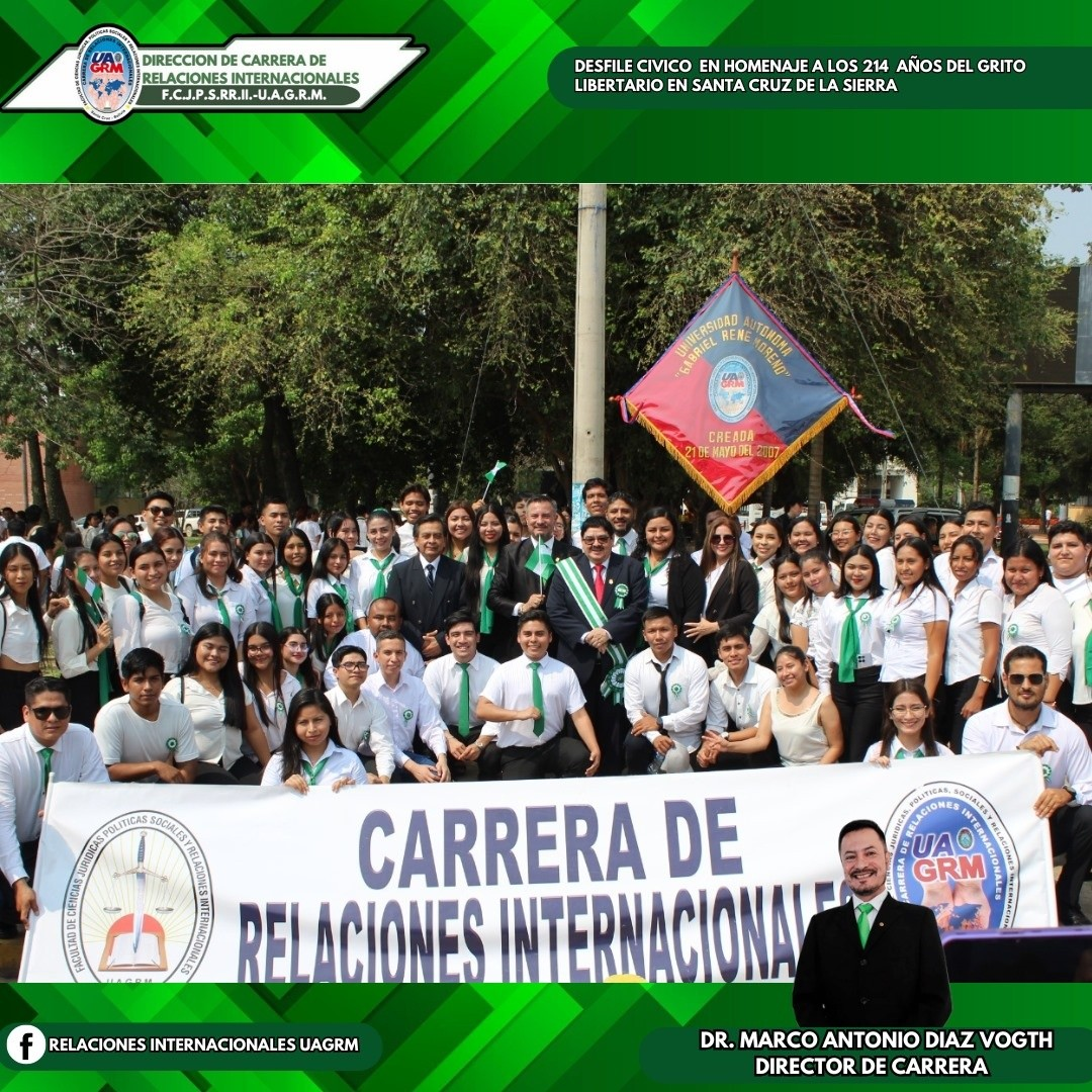 Desfile cívico en homenaje a los 214 años del grito Libertario de Santa Cruz de la Sierra