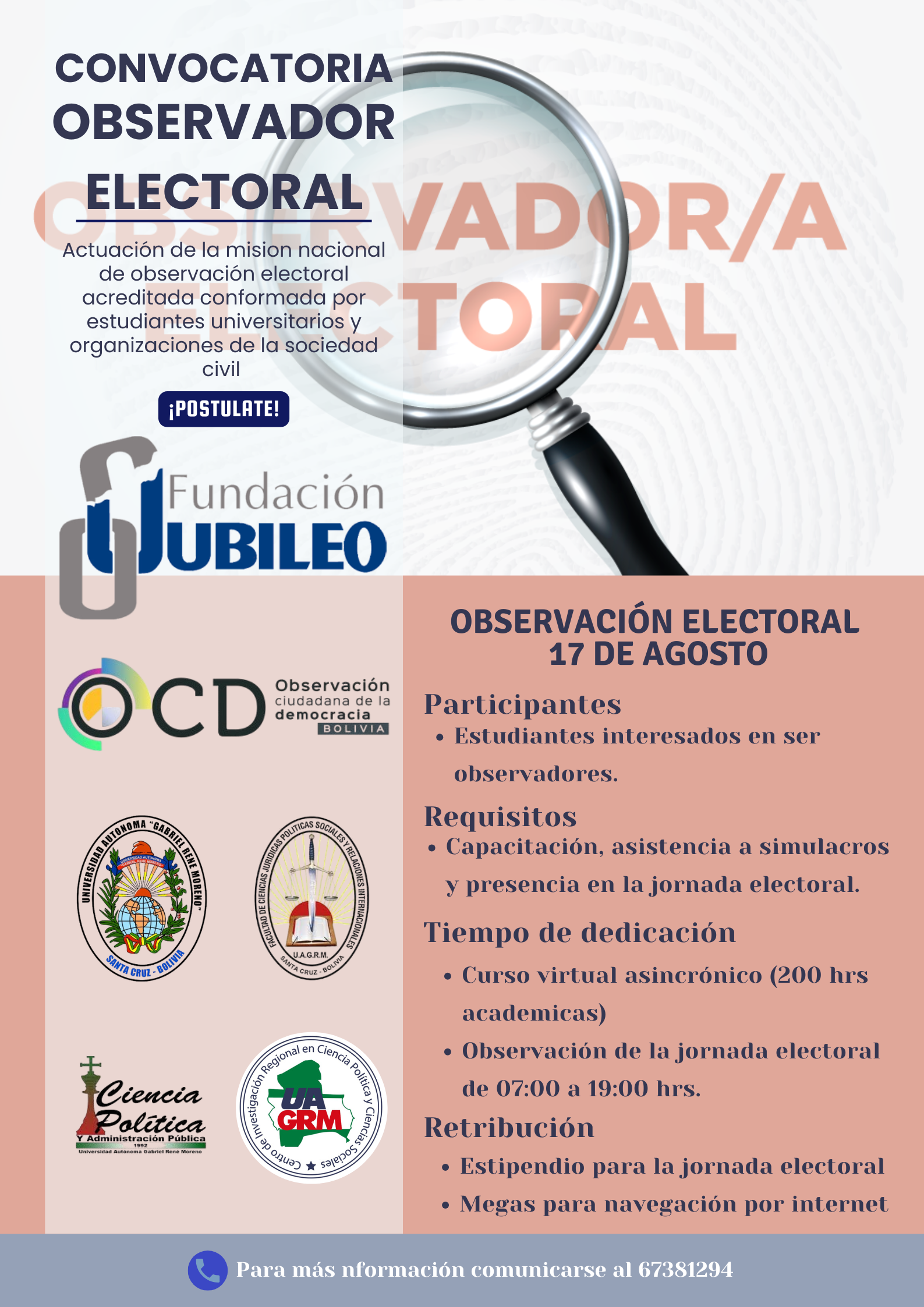 📢 ¡Convocatoria para Observadores Electorales! 📢