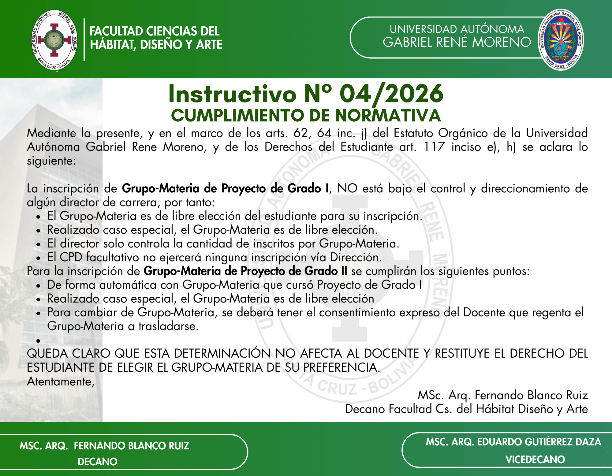 Instructivo N° 04/2026