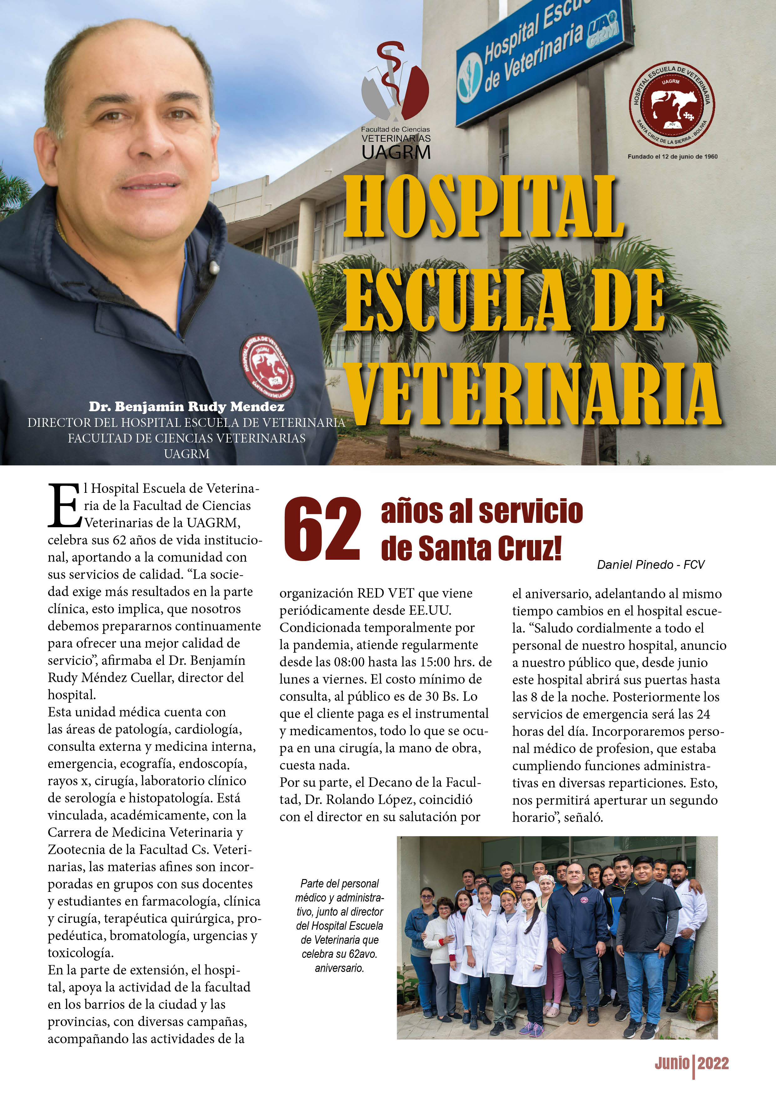 62 ANIVERSARIO DEL HOSPITAL ESCUELA DE VETERINARIA UAGRM