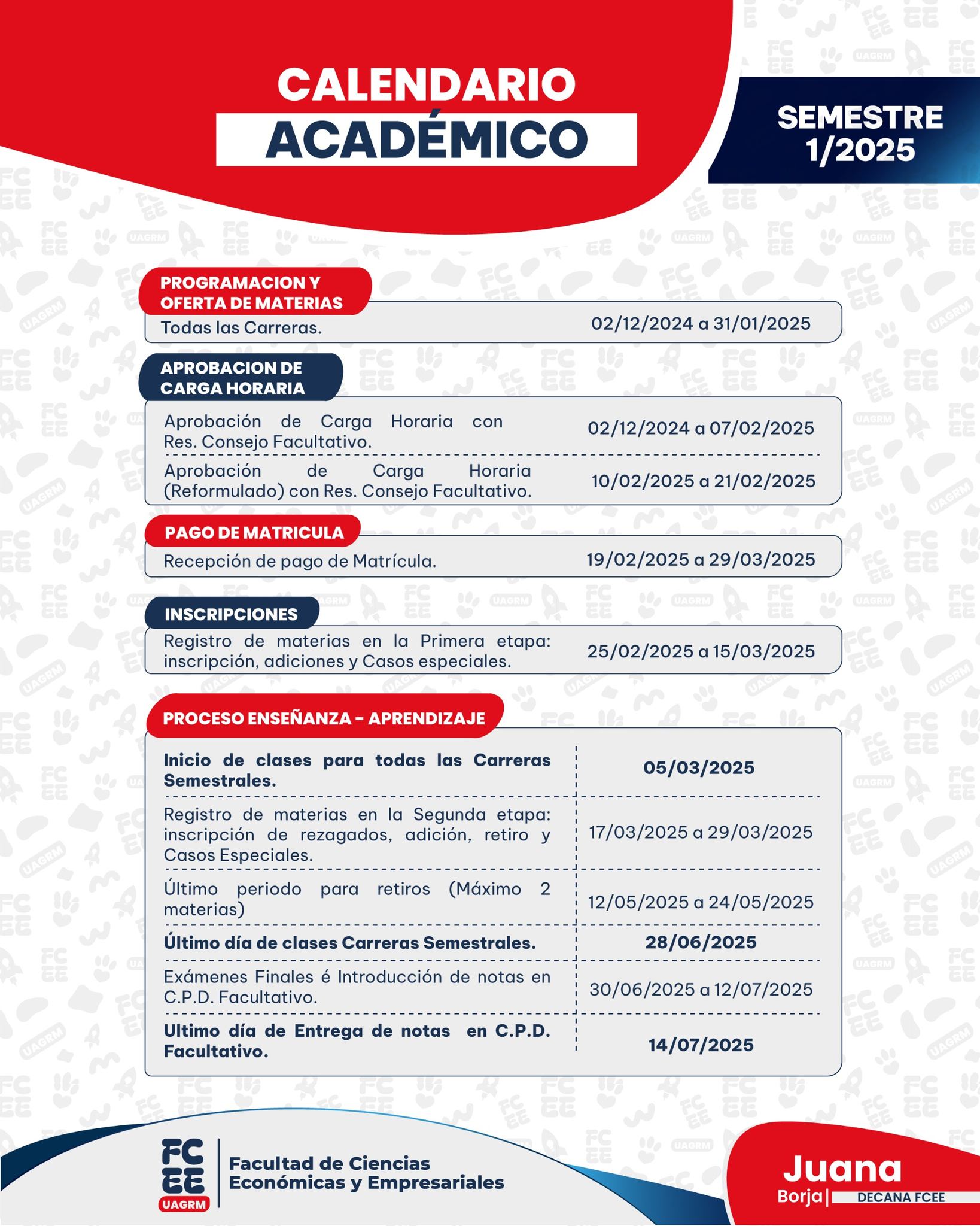 Calendario Académico 01/2025